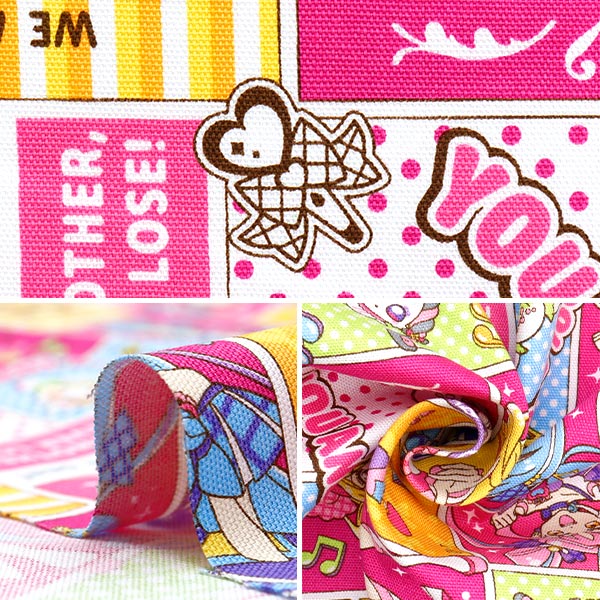 数量5から】 生地 『オックス キミとアイドルプリキュア ピンク A9100
