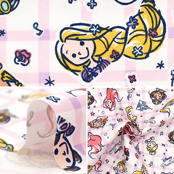 数量5から】 生地 『オックス ディズニープリンセス チェック
