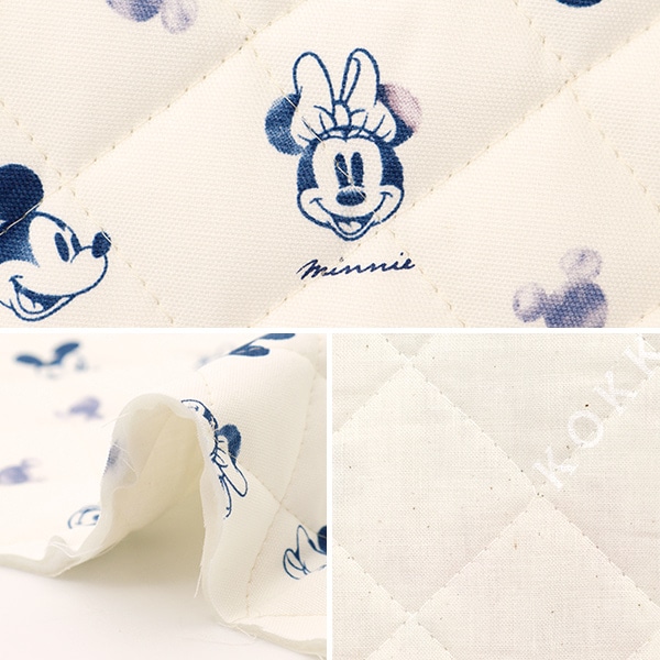 数量5から】 生地 『オックスキルト ミッキーマウス&ミニーマウス 水彩