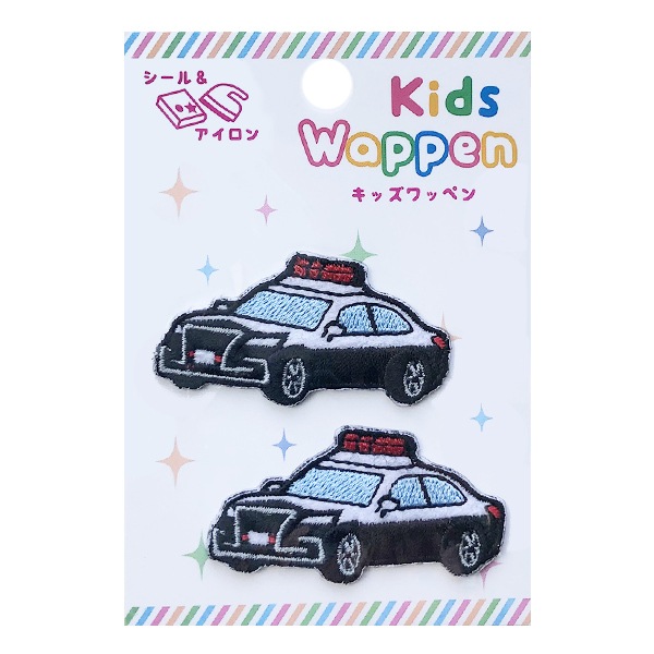ワッペン 『キッズワッペン パトカー KDW-04』 雑貨,ワッペン,アイロン 