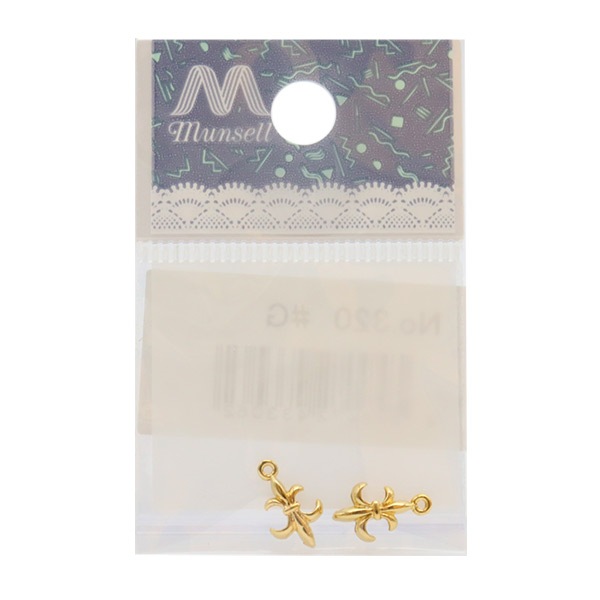 手芸金具 『チャーム 百合 ゴールド 2個入り No.320』 ビーズ,ビーズ