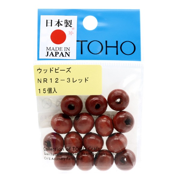 ビーズ『ウッドビーズ NR12-3』TOHOBEADSトーホービーズ ビーズ,ウッド