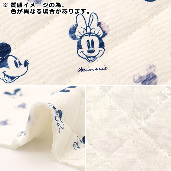 数量5から】 生地 『オックスキルト ミッキーマウス&ミニーマウス 水彩