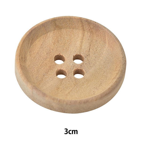 【カシミア100%】  ワンボタン　木製ボタン　キャメル ボタン 『ウッドボタン 四つ穴 #1 1.3cm 1個入り OW7500』 服飾,ボタン