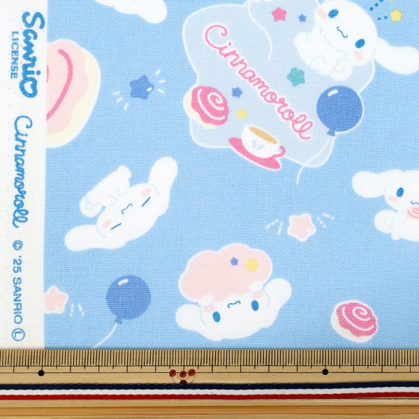 数量5から】 生地 『オックス シナモロール キュート ブルー 830373
