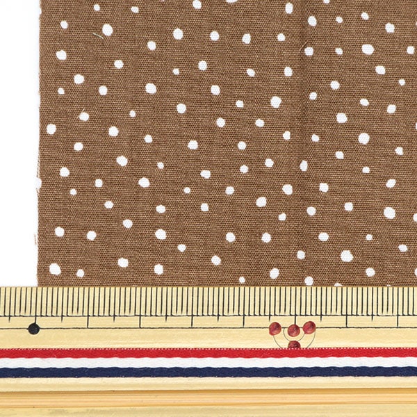 生地 『ドットミニカットクロス ブラウン 約31cm×32cm LCDF-02MC