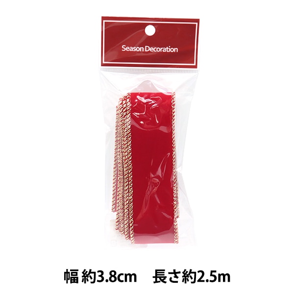 クリスマスオーナメント 『ベル付レースリボン S レッド 5個入り XM