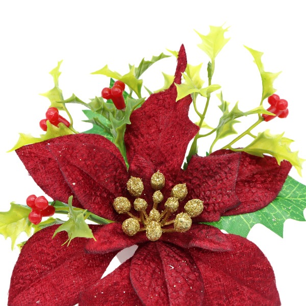 造花 シルクフラワー 『ポインセチアピック ボルドー XE-8326