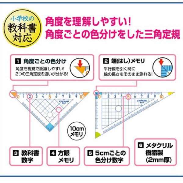 文房具 『算数三角定規 HA12A』 KUTSUWA クツワ 画材・文具,文具