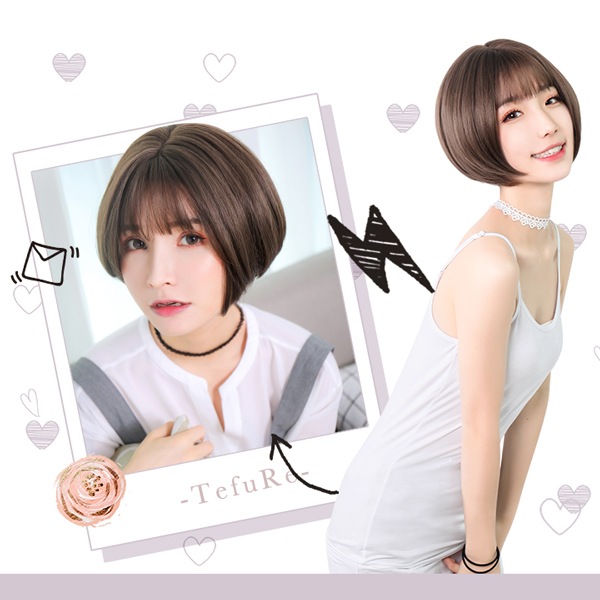 ウィッグ 『Tefure (テフリ) ナチュラリーショート ラテ D-3078