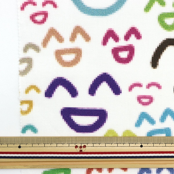 現品限り】 【数量5から】 生地 『nora. シーチング SMILE