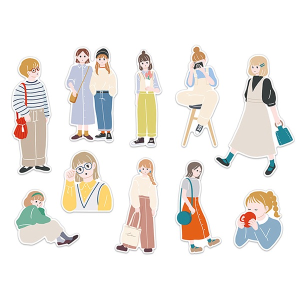 文房具 『ステッカー アミ 10柄×各4枚入り casual girl 81139