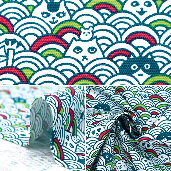 数量5から】 生地 『オックス 青海波 グリーン AI-QW-GN』 生地,サイズ