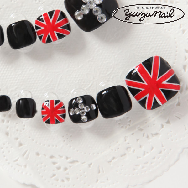 ゆずネイル｜ネイルチップ  ブラック系 夏 クール デート（A01763-P-BK）