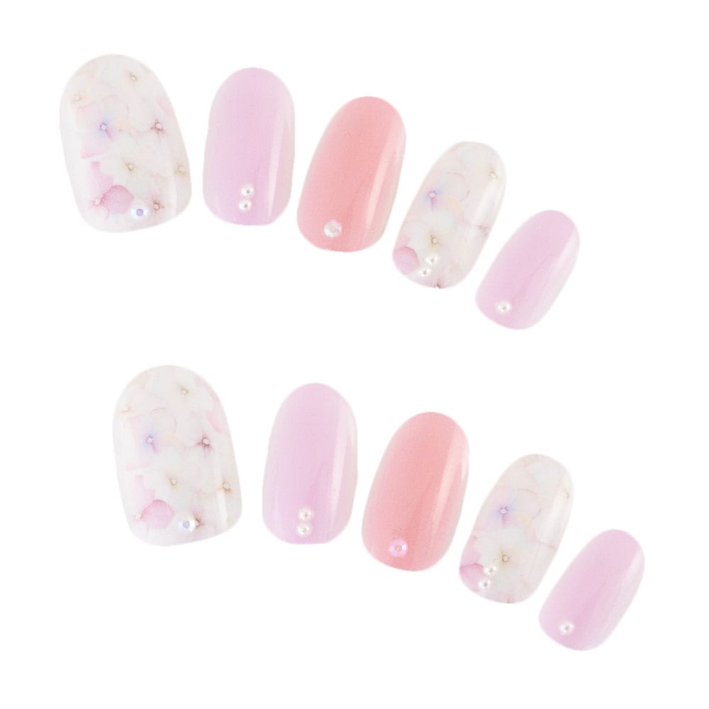 ゆずネイル｜ネイルチップ  ピンク系 パープル系 シンプル きれい フェミニン デート ドレス 結婚式(お呼ばれ・ゲスト)（F03012-R-C）