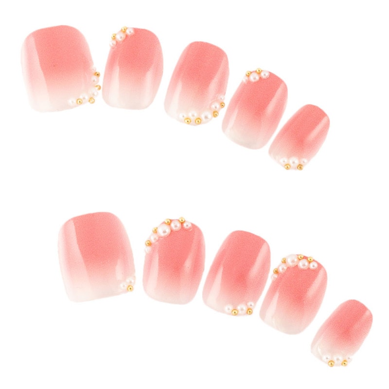 ゆずネイル｜ネイルチップ  ピンク系 シンプル ベーシック デート ドレス 結婚式(お呼ばれ・ゲスト)（F06001-Q-CSMPK）