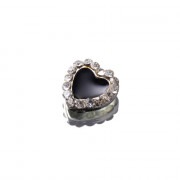 ゆずネイルパーツ｜ハートストーンブラック10個|ネイリスト向け商材