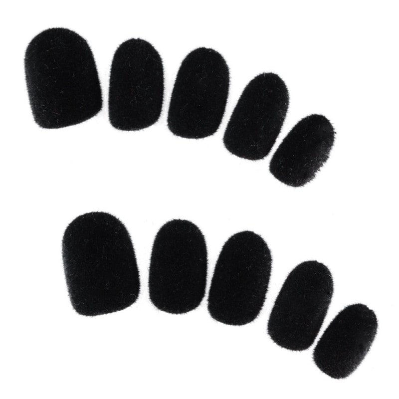 ゆずネイル｜ネイルチップ  ブラック系 ベロア加工 秋 冬 ポップ・個性的（G06001-R-BK）