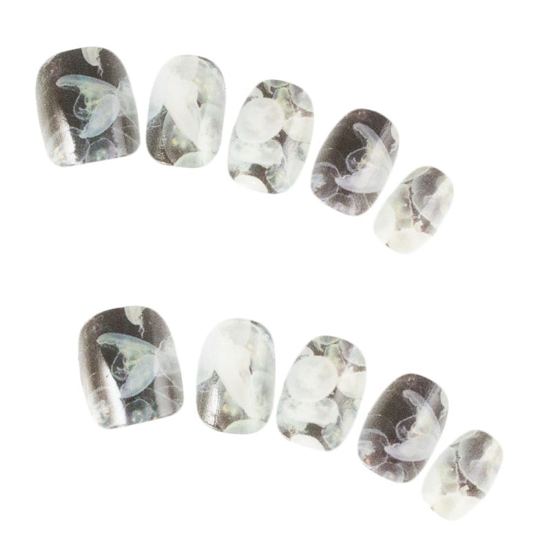 ゆずネイル｜ネイルチップ  ブラック系 アニマル柄 ポップ・個性的 デート ドレス（I01016-Q-C）