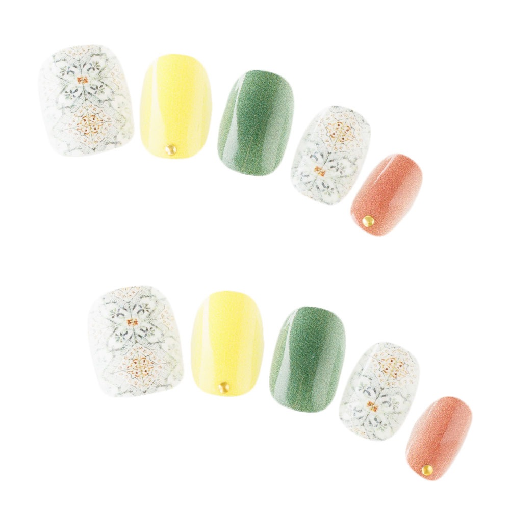 ゆずネイル｜ネイルチップ  マルチカラー クール カジュアル ポップ・個性的 デート ドレス（I06006-Q-C）