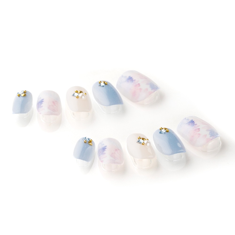 デザインネイルチップ・つけ爪ゆずネイルネイルチップ ブルー系