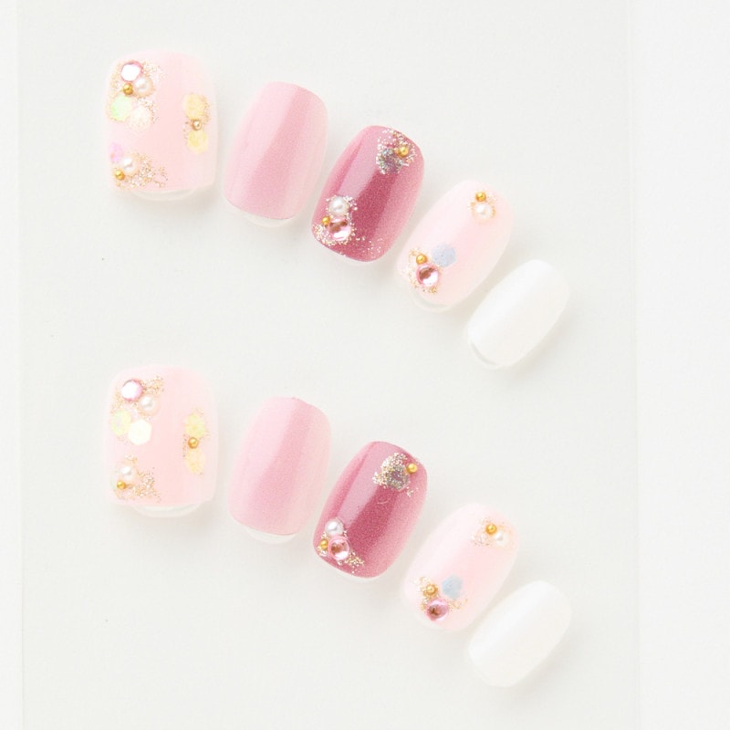 いろんなピンクとラメとホロ（J07011-Q-C）