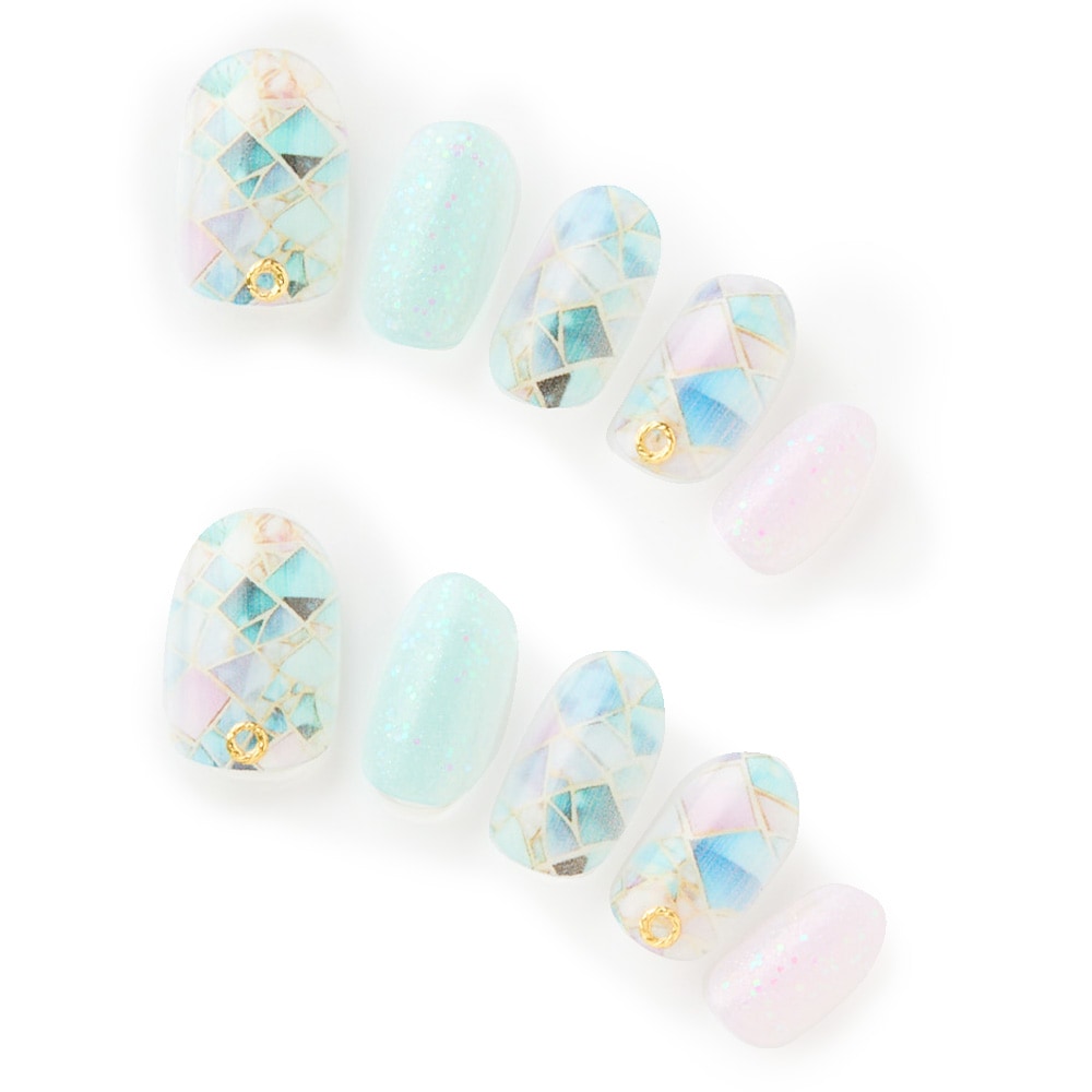 ステンドグラス風、シアーなベースが柔らかく光る（J08002-R-C）