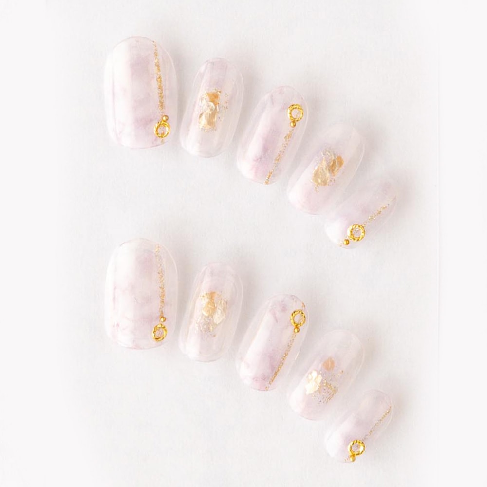 透明感のあるニュアンスとラメライン（K01001-R-C）