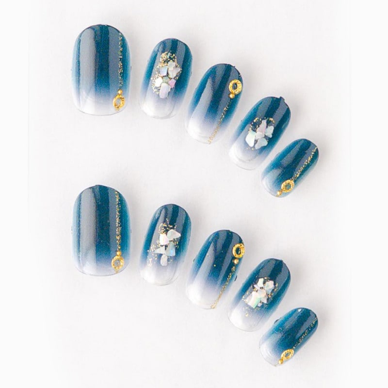 ネイビーとクリアにシェルビジュー（K01001-R-CNB）