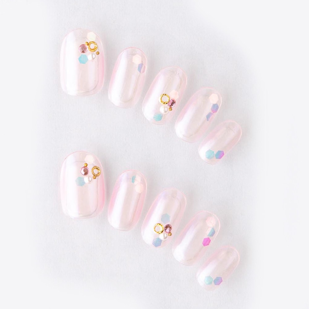 スケルトンパールピンクにオーロラフレーク（K02004-R-C）