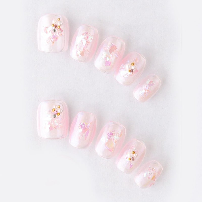 スケルトンパールピンクにオーロラフレーク（K02004-Q-C）