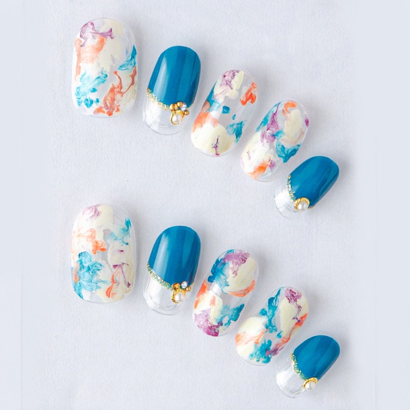 ゆずネイル｜ネイルチップ レッド系 ポップ・個性的（H10007-R-C