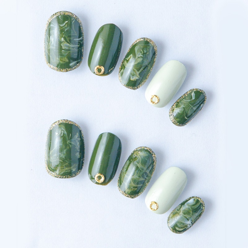 深いグリーンのマーブル（K04014-R-AG）