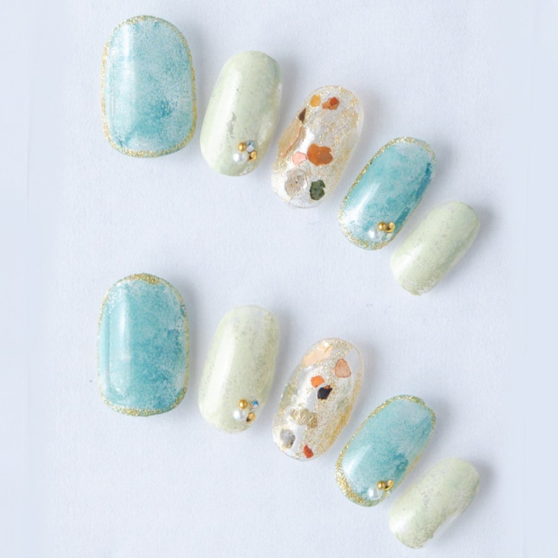 佑海ページ ネイルチップ No25ネイルチップ 夏 マーメイド 貝殻 海 マグネット シェル