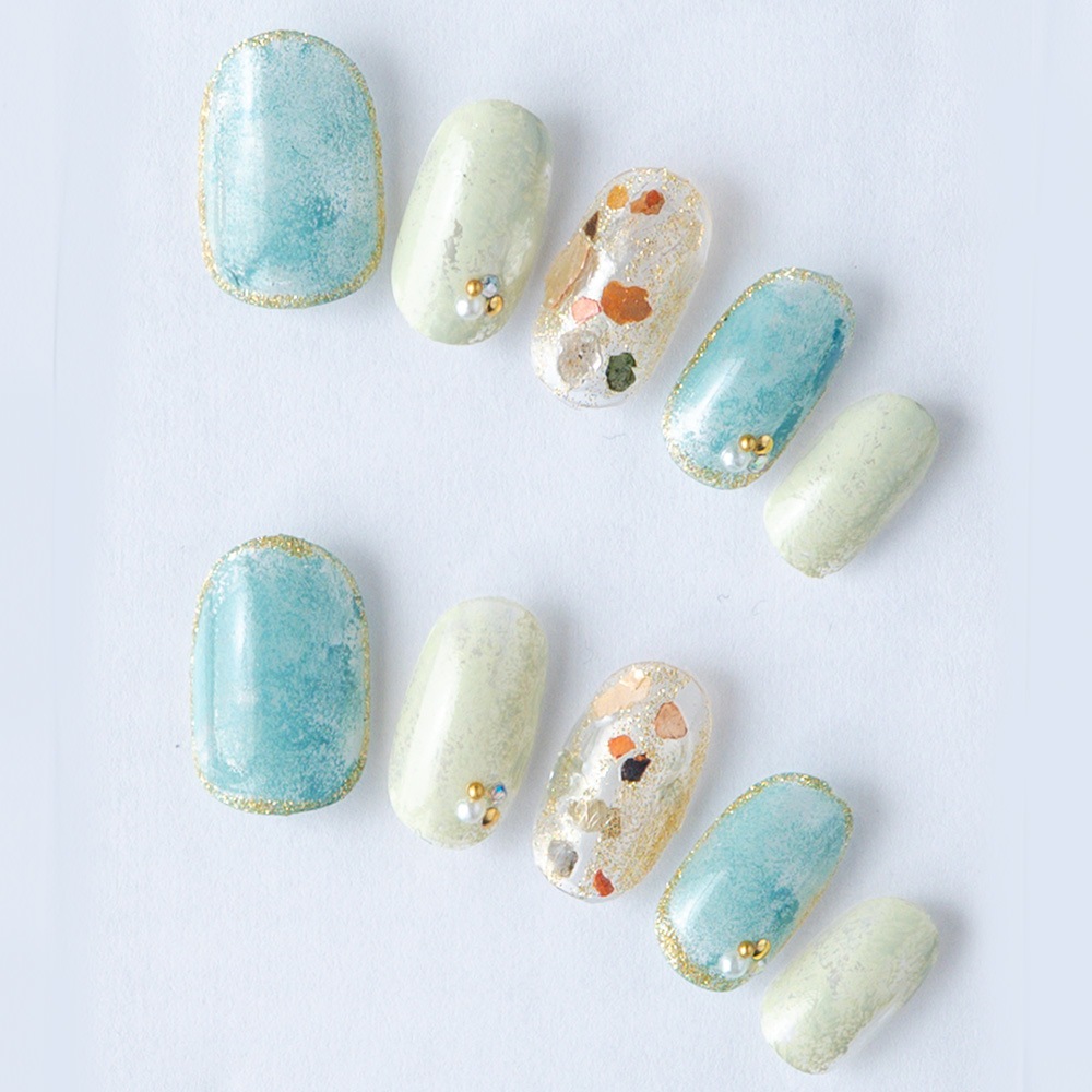 グレーサックスの透け感とシェル（K04015-R-GSAX）