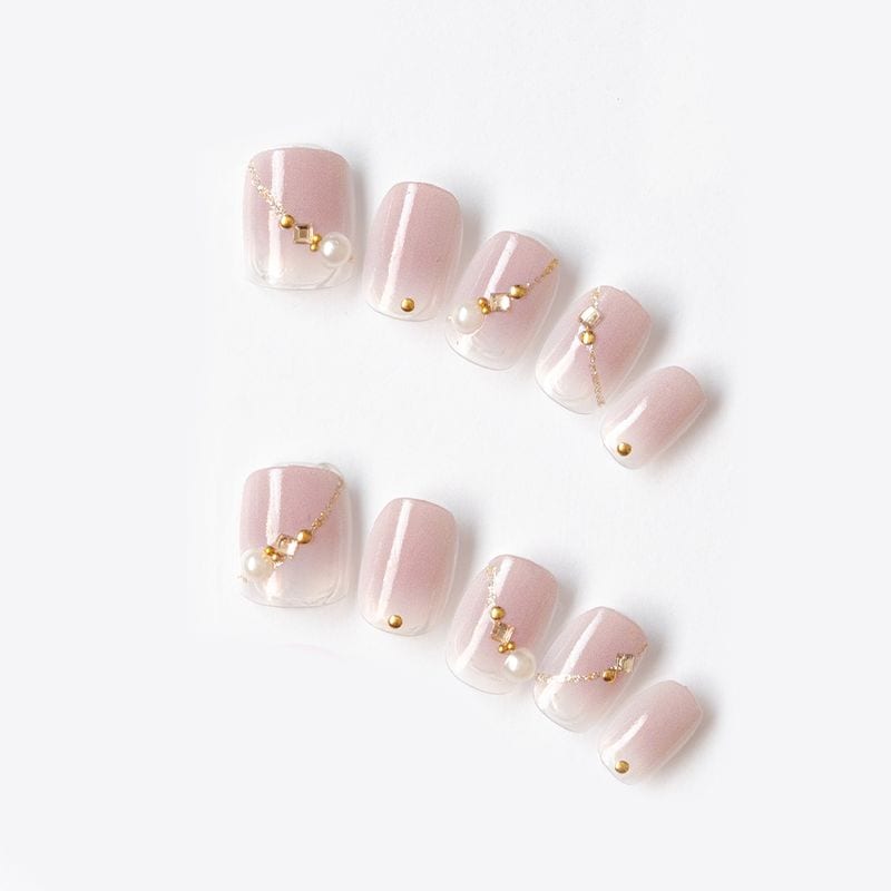 クリアココアのグラデーションにラメラインとビジュー。（K06006-Q-CCO）