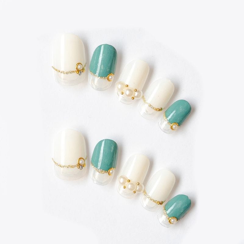 クリアホワイトに差し色のミルキーグリーン（K06009-R-CIWH）