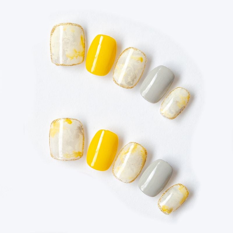 イエローグレーのニュアンスマーブル（K07002-Q-C）