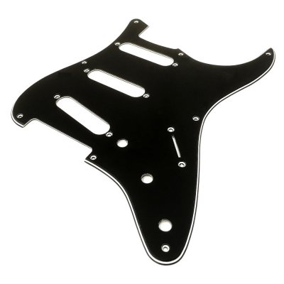 【YJB PARTS】 ST 50'S ストラト用ピックガード ブラック3P インチ 【メール便送料無料】
