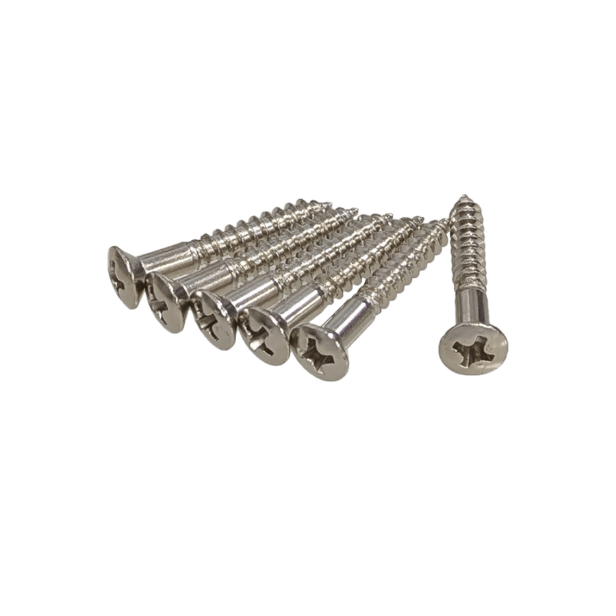 【YJB PARTS】 ブリッジマウント・エンドピン用ビス ニッケル 6本入り 【国産品】 【メール便対応】