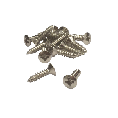 【YJB PARTS】 ミリサイズ ピックガード用ビス ニッケル 15本入り 【国産品】 【メール便対応】