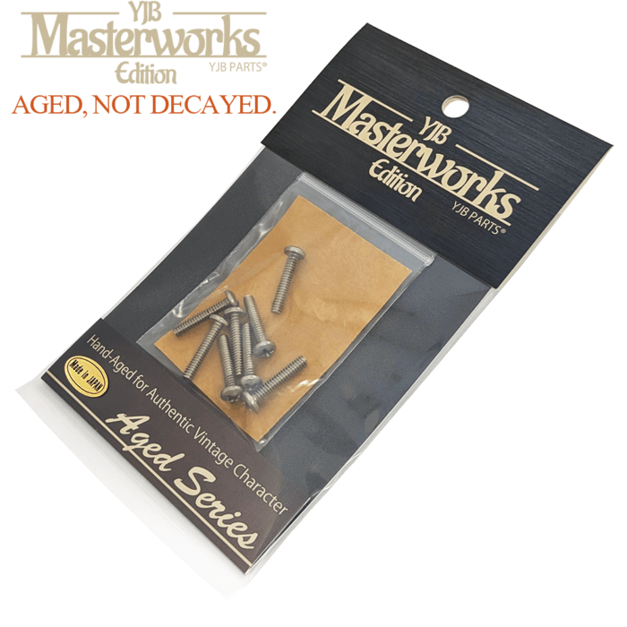 【YJB Masterworks】 ピックアップ&レバースイッチ用エイジドスクリュー ニッケル インチサイズ 8本 【メール便送料無料】