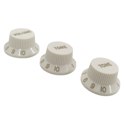 【YJB PARTS】 ストラトノブセット(1V2T) エイジドホワイト インチミリ兼用 【メール便送料無料】