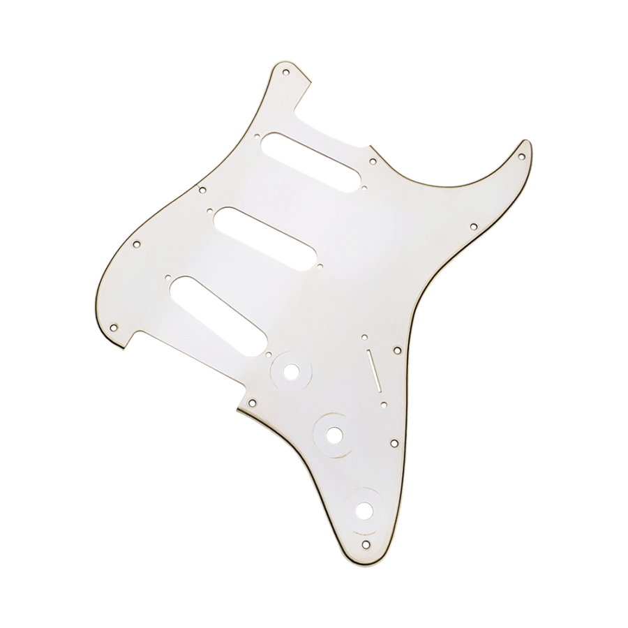 【YJB PARTS】 ST STD/70's ストラト用ピックガード レリックホワイト3P インチ 【メール便対応】