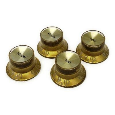 【国産】 YJB PARTS リフレクターノブ ゴールド/ゴールドプレート(エンボス文字) インチ 4pcs 【メール便対応】