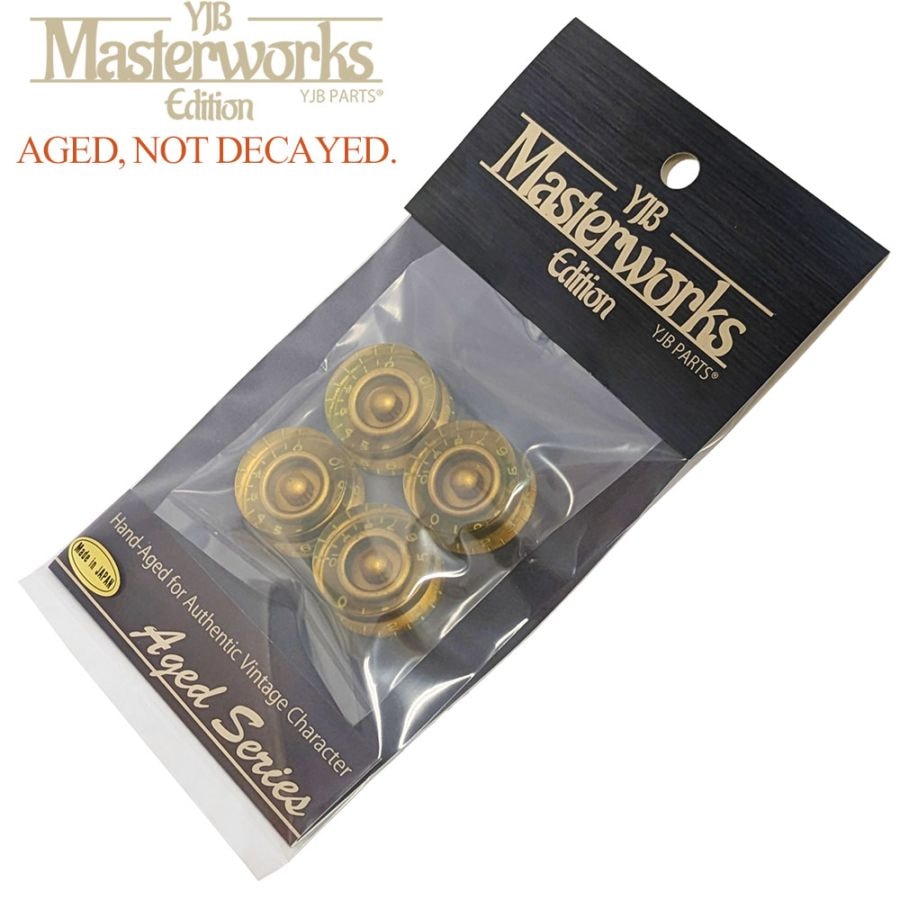 【国産】 YJB PARTS スピードノブ レリックゴールド インチミリ兼用 4pcs 【メール便送料無料】