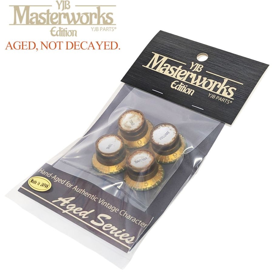 【国産】 YJB PARTS リフレクターノブ レリックゴールド/シルバートップ インチ 4pcs 【メール便送料無料】