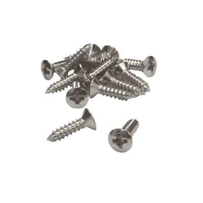 【YJB PARTS】 ミリサイズ ピックガード用ビス クローム 15本入り 【国産品】 【メール便対応】