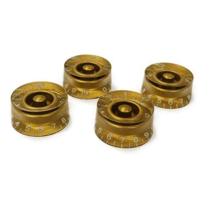 YJB PARTS スピードノブ(エンボス文字) ゴールド インチミリ兼用 4pcs/set 【メール便対応】