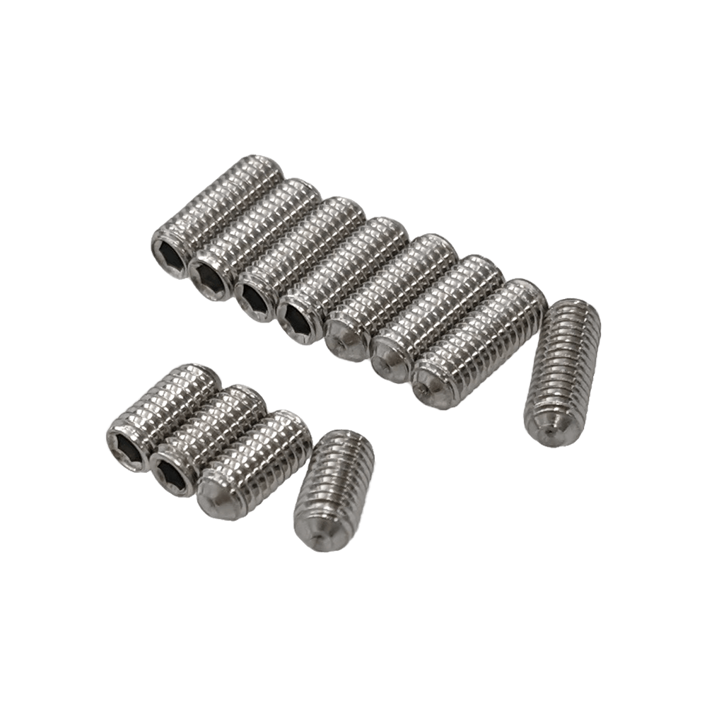 【YJB PARTS】 弦高調整イモネジ ステンレス ミリ規格 6mm(4P)+8mm(8P) 12本入り 【国産】 【メール便対応】